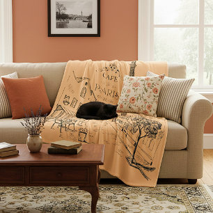 Manta Polar Cafe Paris Fleece Blanket