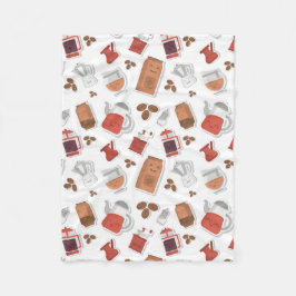 Manta Polar Cafeína Cute Amantes Patrón Kawaii