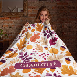 Manta Polar Caída personalizada - Nombre de hojas y acuñacione