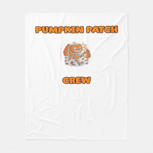 Manta Polar Caída Rústica Calabazas de otoño hojas de flores C (Anverso)