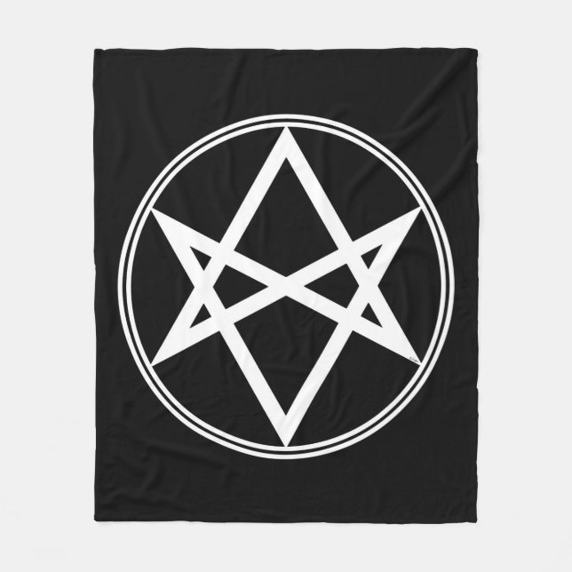 Manta Polar Caída Unicursal Hexagram White (Anverso)