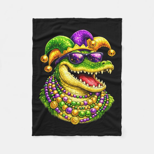 Manta Polar Caimán de Mardi Gras, Cocodrilo, Cuentas  (Anverso)