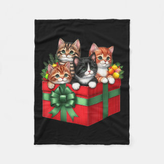 Manta Polar Caja de regalo divertida de Navidad para gatos, am