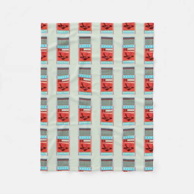 Manta Polar Caja retro que coincide con el arte pop (Anverso)