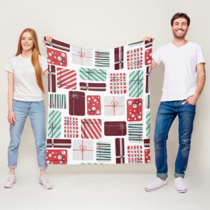 Manta Polar Cajas de regalo festivas Patrón sin problemas