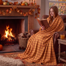 Calabaza Clásica de Otoño Gingham Cuadro Vichy