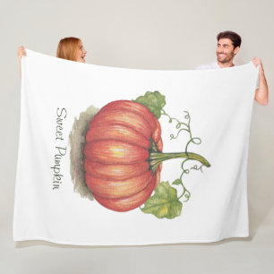 Manta Polar Calabaza Cubierta Con Vines En Acuarela