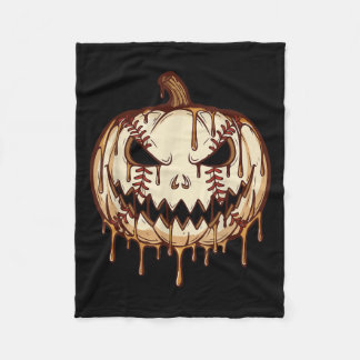 Manta Polar Calabaza de béisbol Halloween Béisbol Goteo Espelu