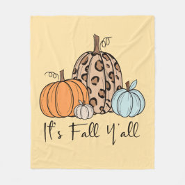 Manta Polar Calabaza de caída de moda | Cita de "It's Fall Yal