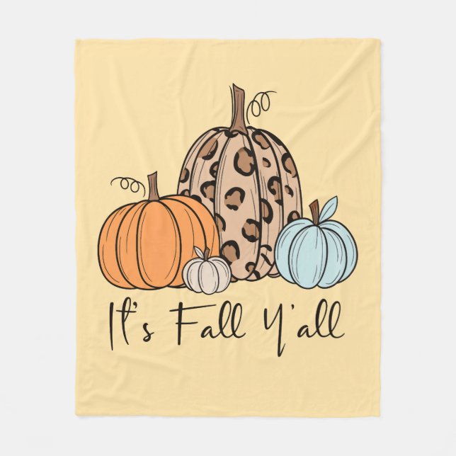 Manta Polar Calabaza de caída de moda | Cita de "It's Fall Yal (Anverso)