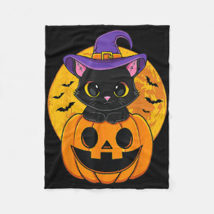 Manta Polar Calabaza de Gorra de bruja negra de Halloween