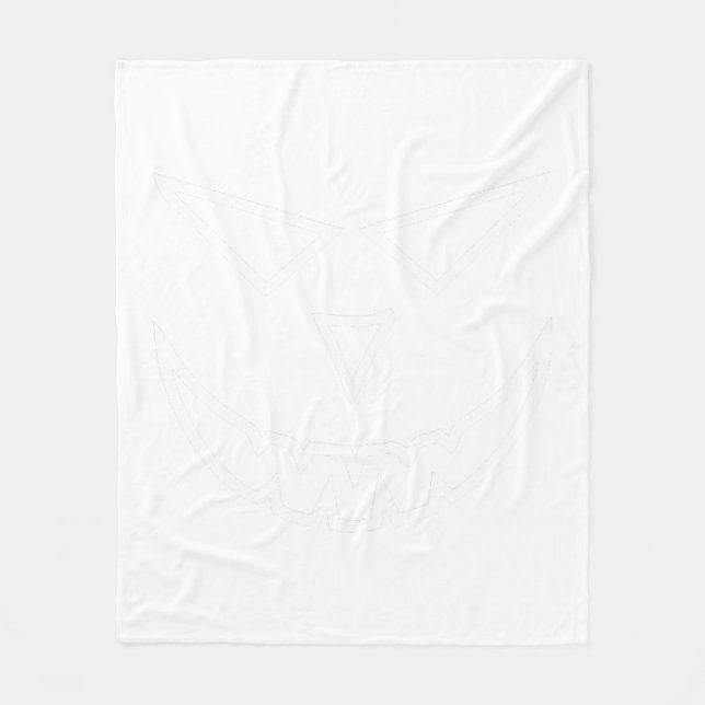 Manta Polar Calabaza de Halloween Cara enojada (Anverso)
