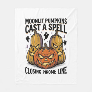 Manta Polar Calabaza de Halloween Cita Jack O Linterna ilumina