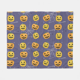 Manta Polar Calabaza de Halloween - Patrón divertido 