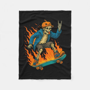 Manta Polar Calabaza de llama de patineta de esqueleto de Hall