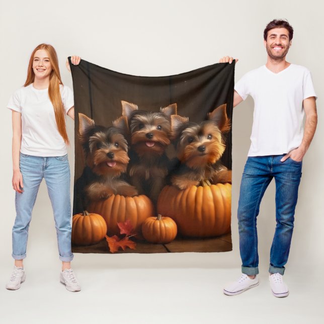 Manta Polar Calabaza deslumbrante de Yorkshire Terrier Puppy A (In situ)