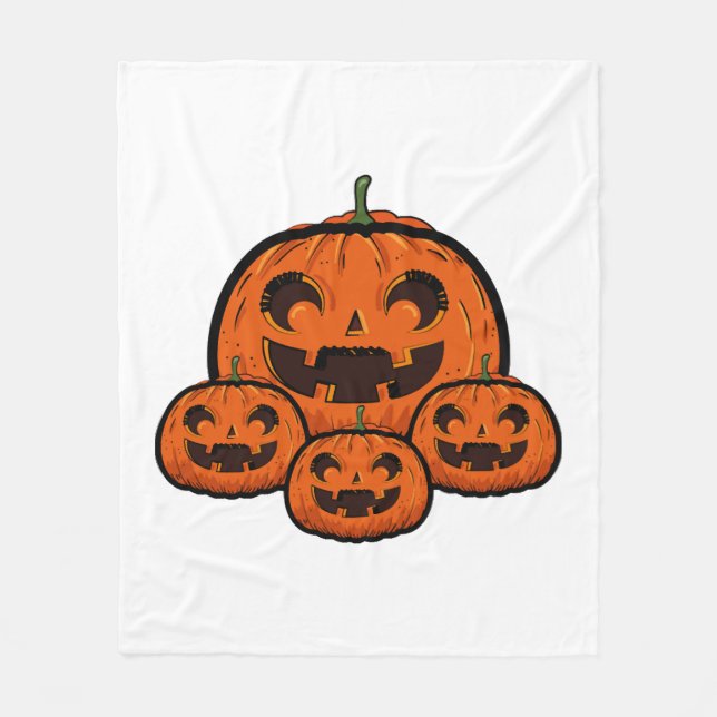 Manta Polar Calabaza divertida de Halloween, Halloween fantasm (Anverso)