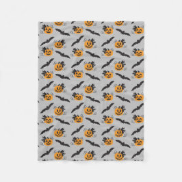 Manta Polar Calabaza Jack O Lantern Bat Pattern Halloween