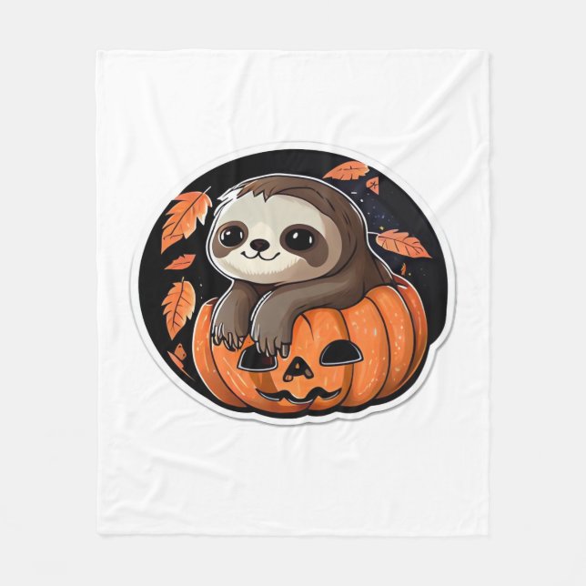 Manta Polar calabaza lenta Halloween pegatina camiseta sobredi (Anverso)