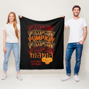 Manta Polar CALABAZA MAMÁ Día de Acción de Gracias Personaliza