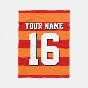 Manta Polar Calabaza Naranja Red Team Jersey Preppy Stripe