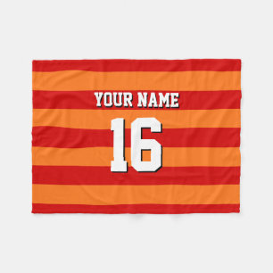 Manta Polar Calabaza Naranja Red Team Jersey Preppy Stripe