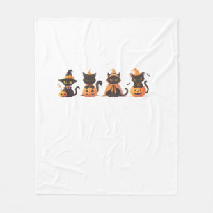 Manta Polar Calabaza para gato negro