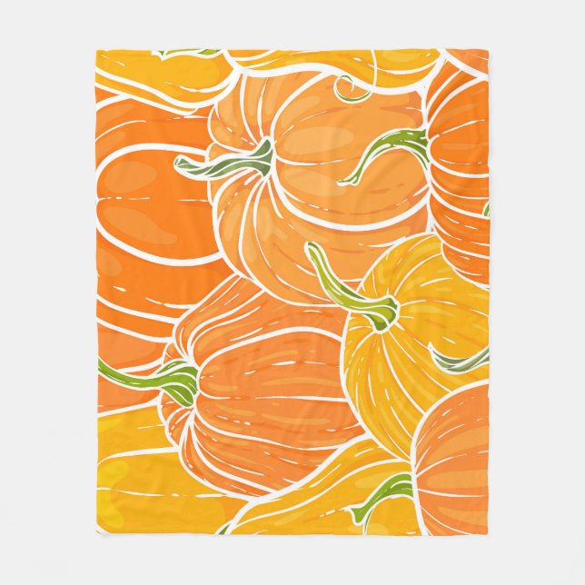Manta Polar Calabaza personalizado, lindo patrón otoño. (Anverso)