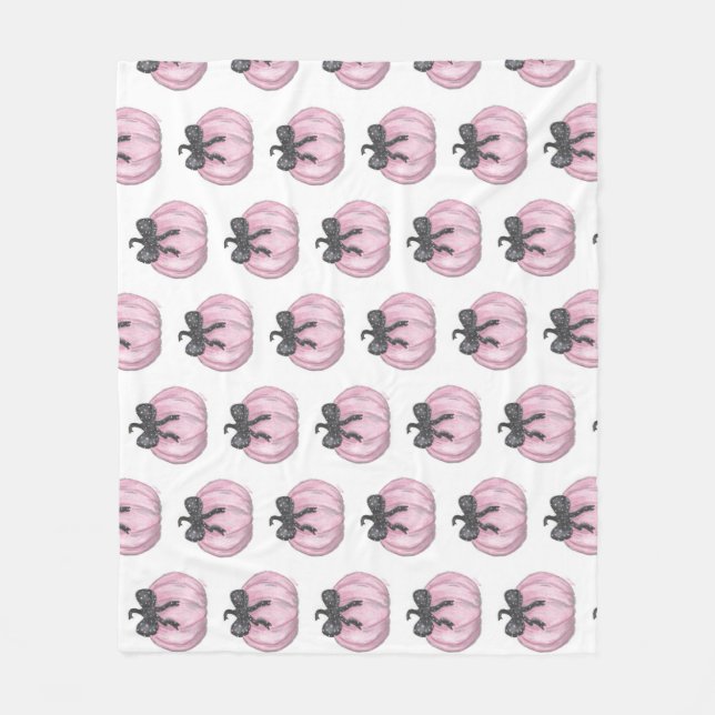 Manta Polar Calabaza rosa con arco negro (Anverso)