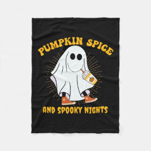 Manta Polar Calabaza Spice Latte Fall Vibe Halloween Spooky Gh