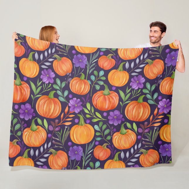 Manta Polar Calabazas con un patrón púrpura (In situ)