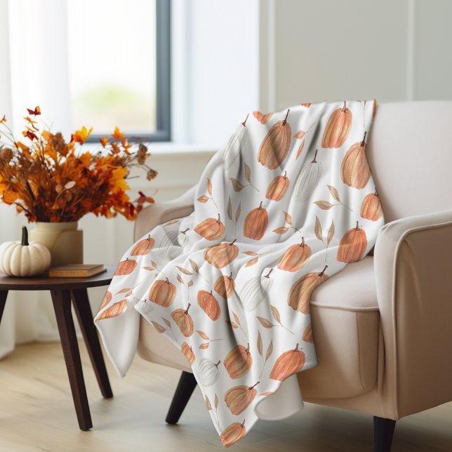 Manta Polar Calabazas de otoño y hojas Funda (Subido por el creador)