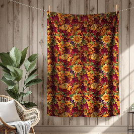 Manta Polar Calabazas Delicate Florals De Otoño Inspiradas En