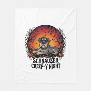 Manta Polar Calabazas Murciélagos Nocturnos Schnauzer Hallowee