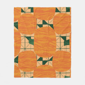 Manta Polar Calabazas: Triángulo Geométrico Retro.