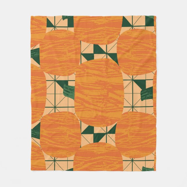 Manta Polar Calabazas: Triángulo Geométrico Retro. (Anverso)