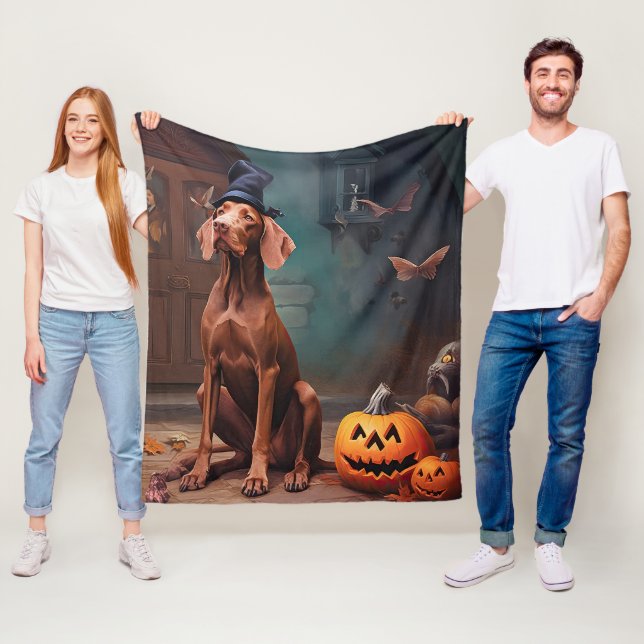 Manta Polar Calabazas Vizsla Halloween Espeluznantes (In situ)