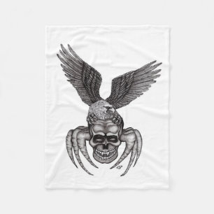 Manta Polar Calavera araña con águila al estilo tatuaje