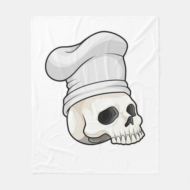 Manta Polar Calavera como cocinar con el gorra del chef (Anverso)