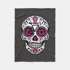 Manta Polar Calavera De Azúcar Rosa, Día De Los Muertos