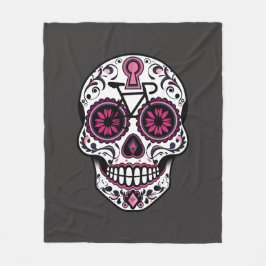 Manta Polar Calavera De Azúcar Rosa, Día De Los Muertos