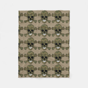 Manta Polar Calavera De Camuflaje Y Masa De Fleece Crossbone