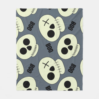 Manta Polar Calavera de Halloween, Diseño Infantil Boo.