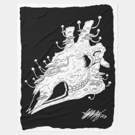 Manta Polar Calavera de jirafa en blanco y negro