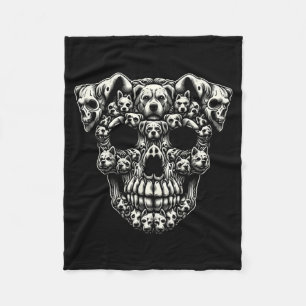 Manta Polar Calavera de perro radiografía esqueleto de Hallowe