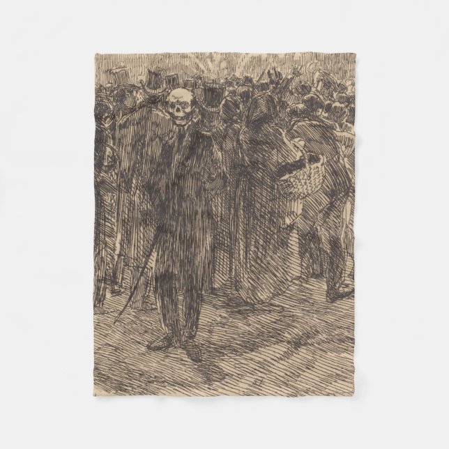 Manta Polar Calavera en la multitud (por Albert Besnard) (Anverso)