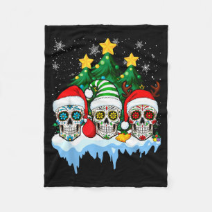 Manta Polar Calavera Mexicana Santa Flor Azúcar Cráneo Navidad