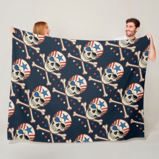 Manta Polar Calavera patriótica y bandera de los Estados Unido