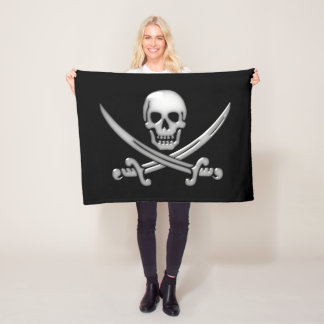 Manta Polar Calavera pirata y espadas cruzadas