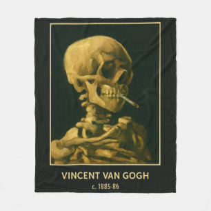 Manta Polar Calavera Vintage Fumando – Única Inspirada en Van